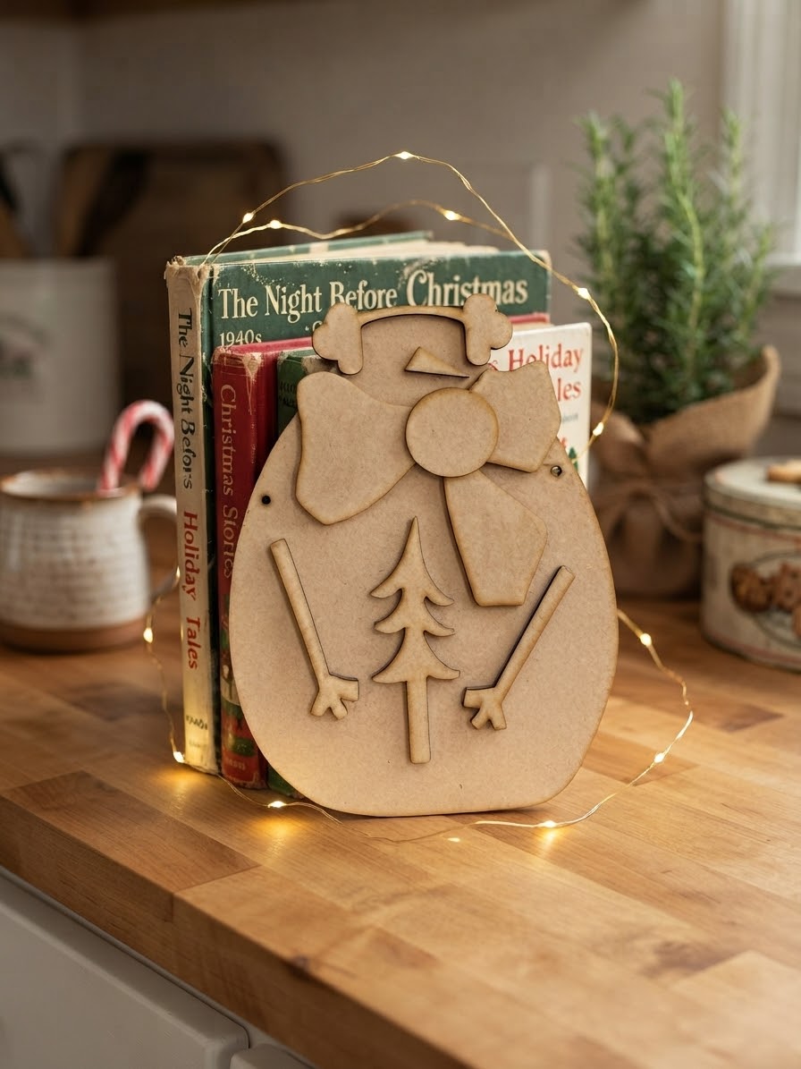(Item#130) Puffy Snowman Leaner/Hanger - DIY Craft Kit