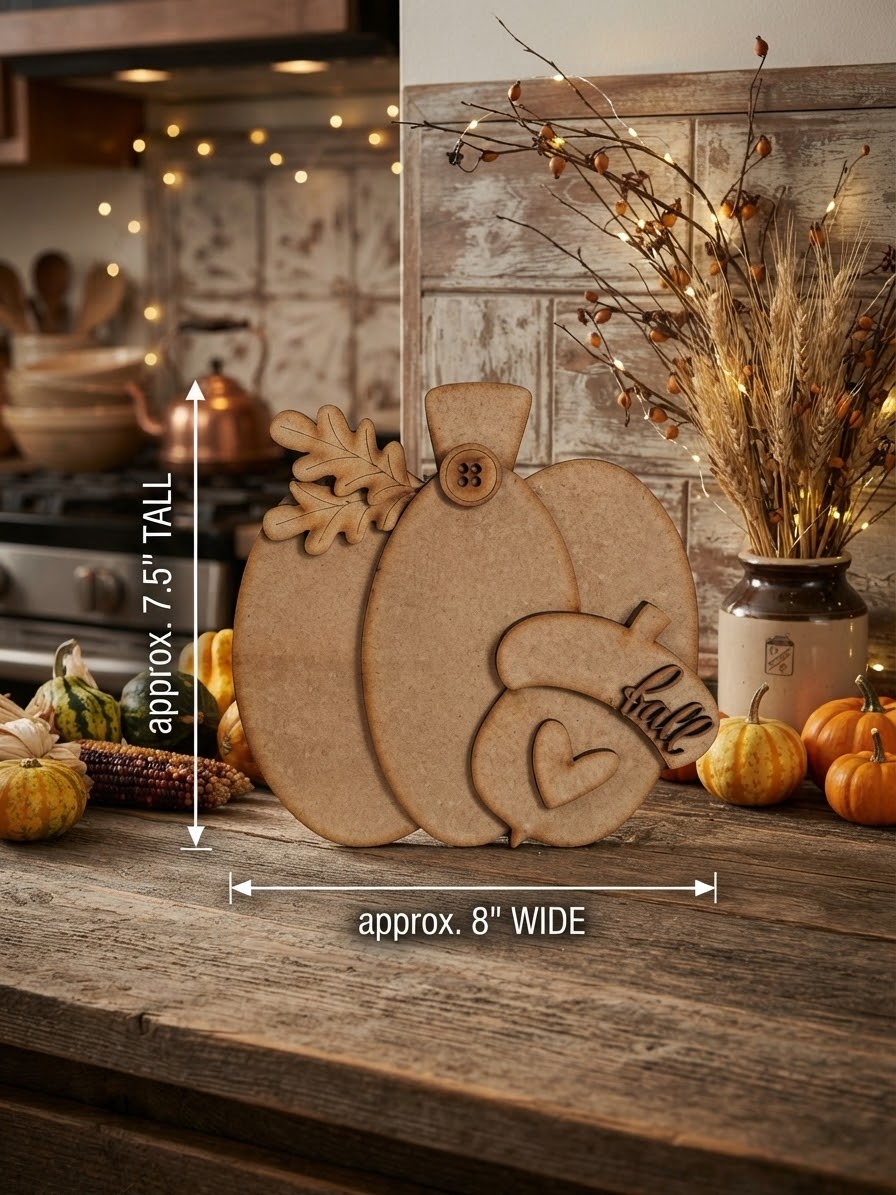 (Item#135) Sweet “Fall” Layered Pumpkin & Acorn Leaner - DIY Craft Kit