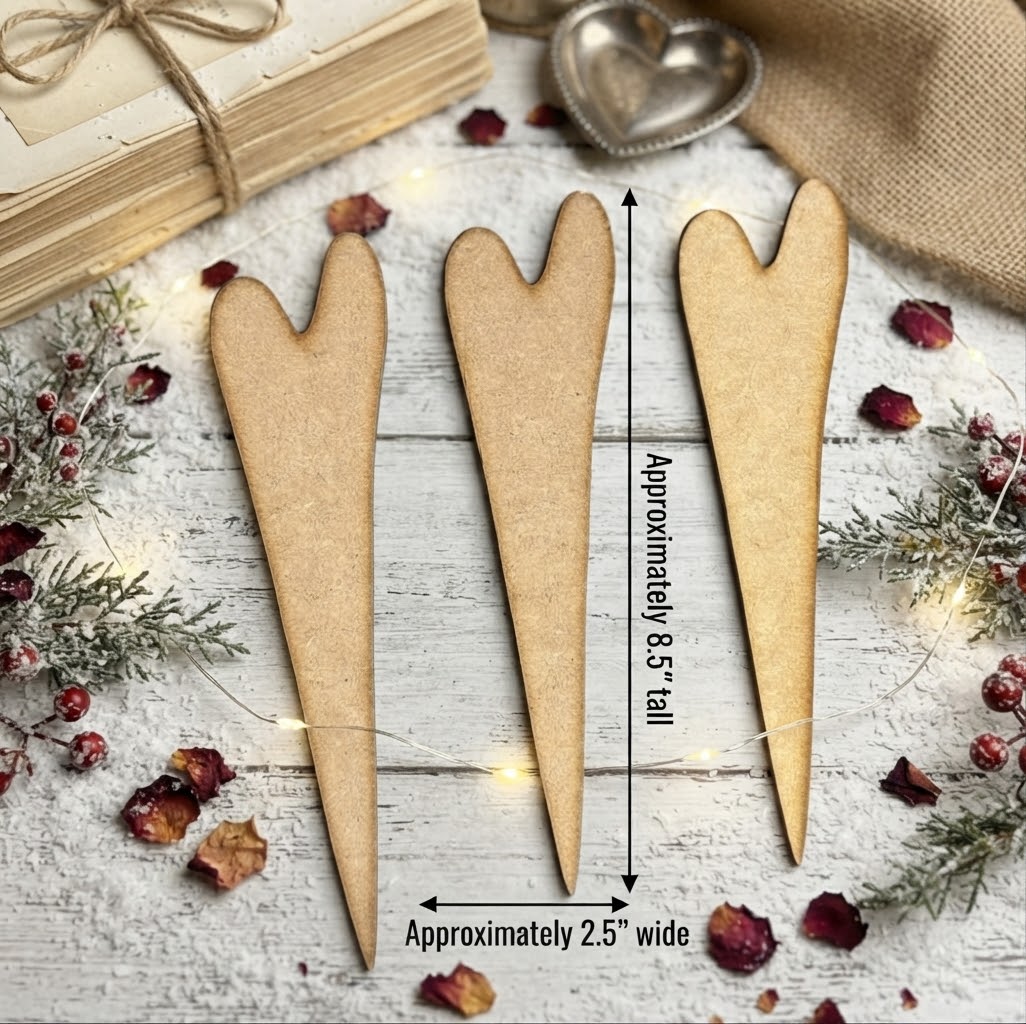 (Item#143) Primitive DIY Heart Cutouts, Set of 3