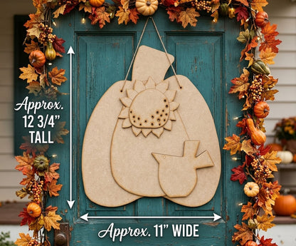 Farmhouse Pumpkin Hanger w/ Crow and Sunflower- DIY Craft Kit
