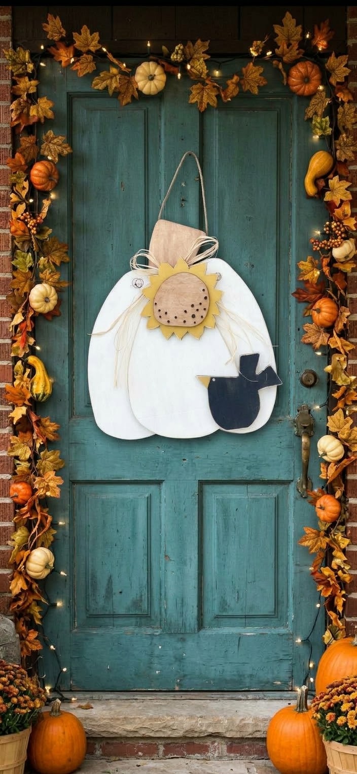 Farmhouse Pumpkin Hanger w/ Crow and Sunflower- DIY Craft Kit