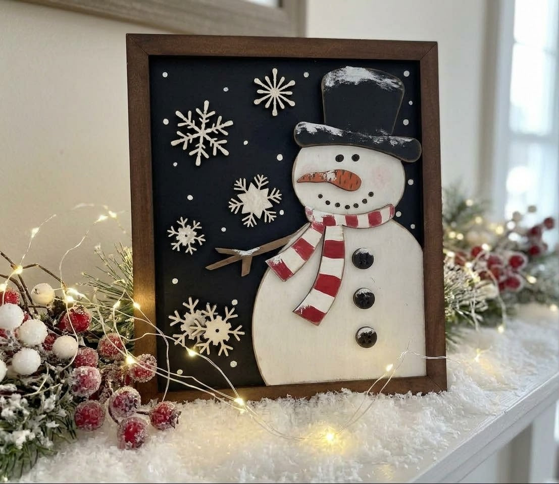 Snowy Snowman in Frame Leaner - DIY Craft Kit