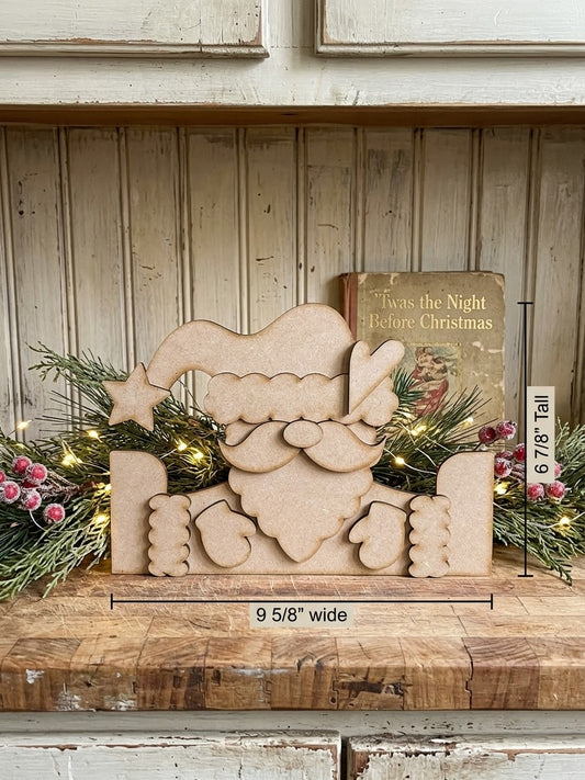 (Item#145) Ruffled Split Santa Leaner - DIY Craft Kit