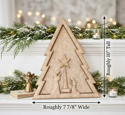 Layered Christmas Tree Nativity Scene - DIY Craft kit
