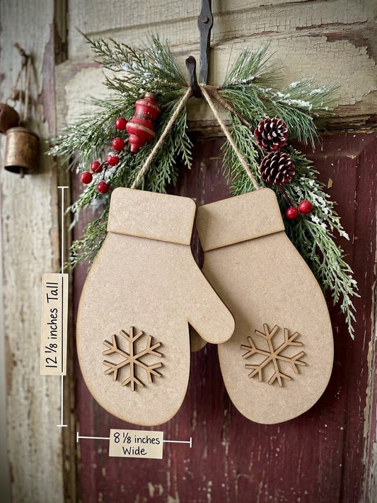 Oversized Mittens w/ Snowflakes - DIY Craft Kit