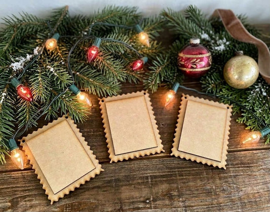 Blank DIY Stamp Ornaments, Set of 3