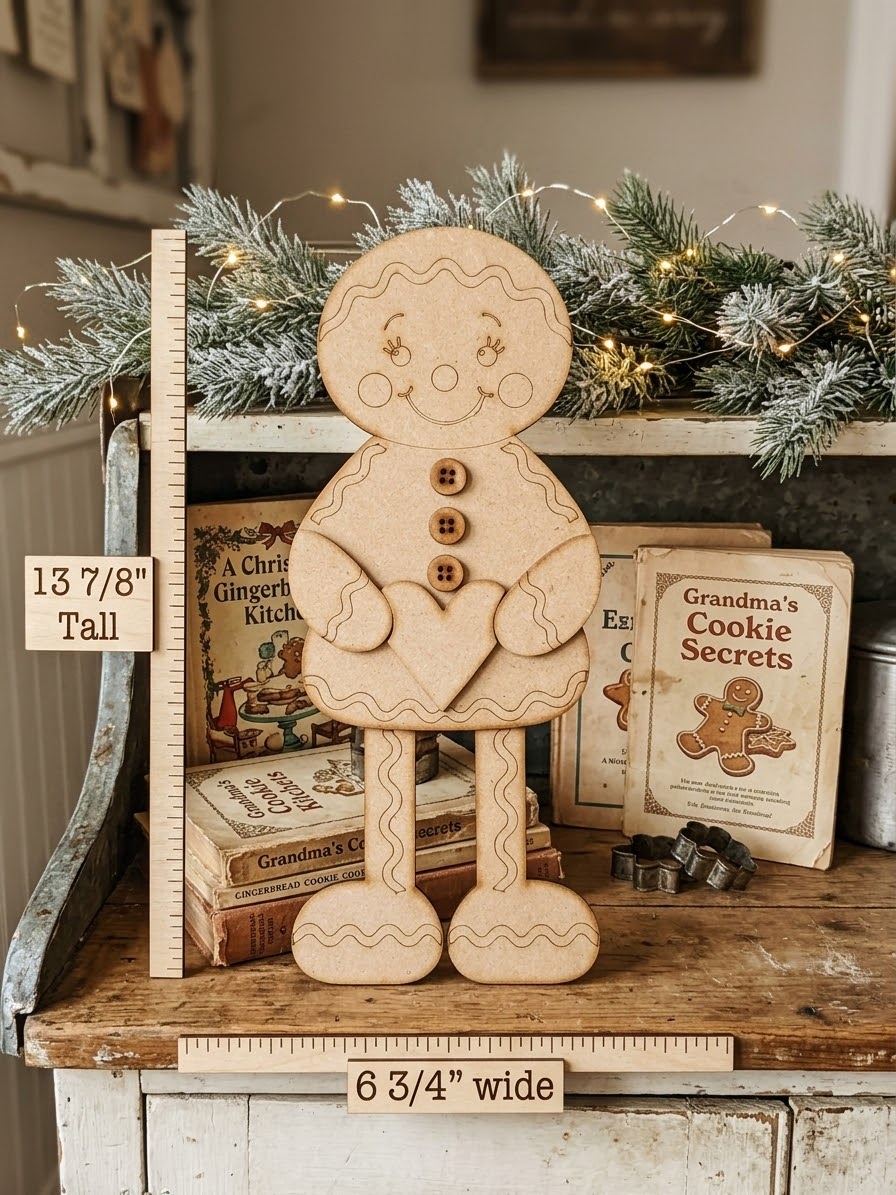 (Item#148) Sweet Gingerbread Girl Leaner - DIY Craft Kit