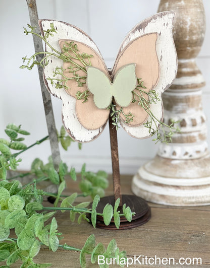 Rustic Farmhouse Butterfly w/ Base - Maple Wood DIY Craft Kit