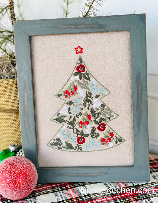 Embroidered Christmas Tree Wall Frame - FREE SHIPPING