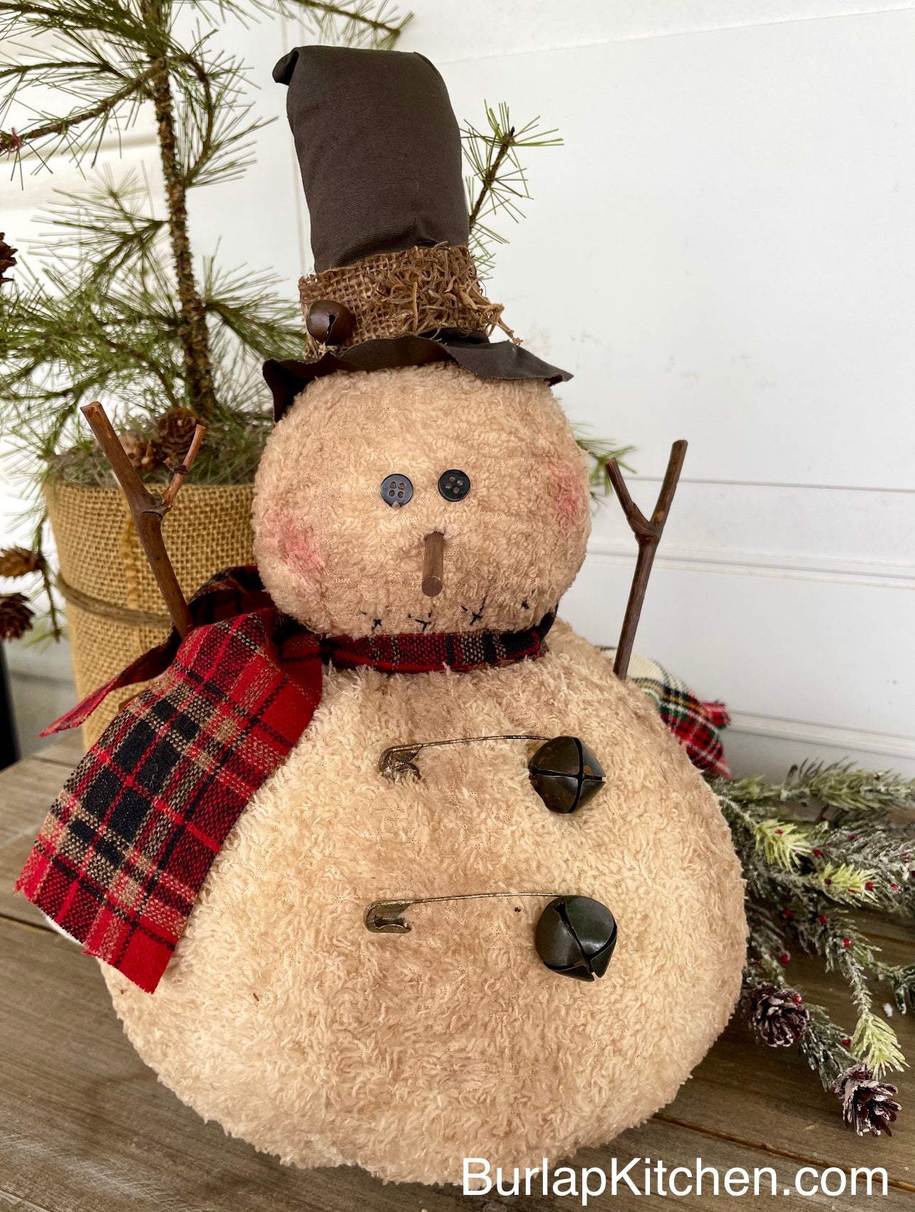 Henry the Snowman - Primitive, FREE SHIPPING