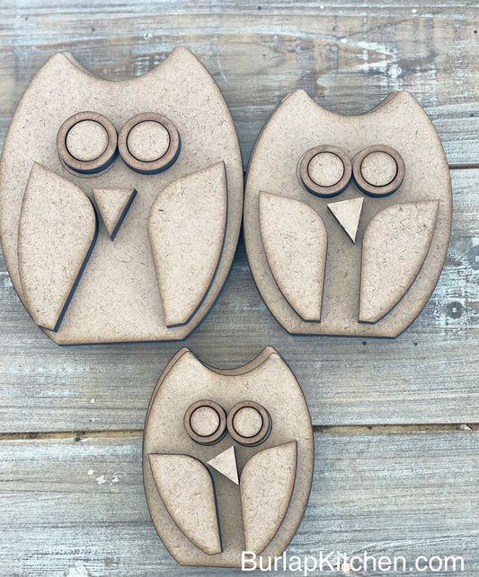 Stand Alone Owls, set of 3 - Craft Kit