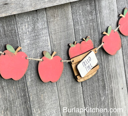 “Hello Fall” Apple Garland - Maple Wood DIY Craft Kit