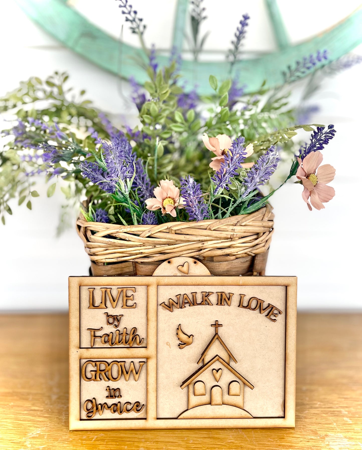 (Item#017) FER - Live By Faith Sign/Hanger - DIY Craft Kit