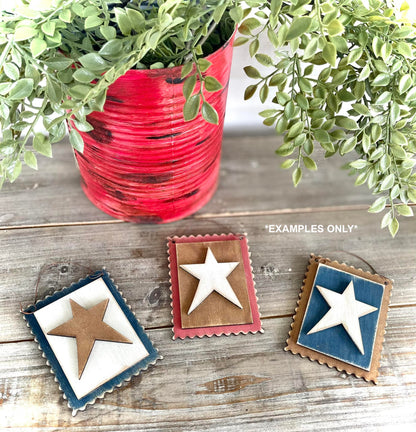 (CK) DIY Patriotic Star-Stamp Ornaments, Set of 3