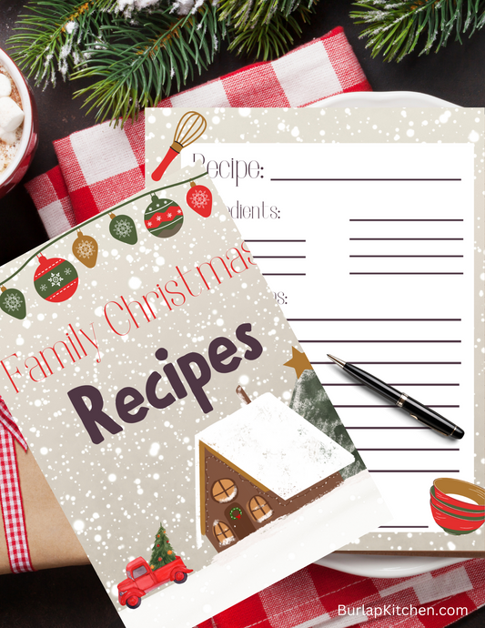 Family Christmas Recipe Book Keepsake Pages (This IS a Physical Product)