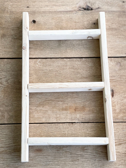 Unfinished decorative wood ladder